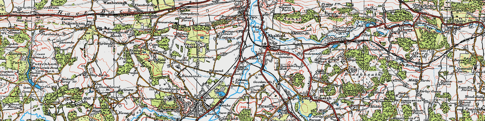 Old map of Unstead in 1920