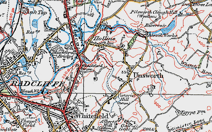 Old map of Unsworth in 1924