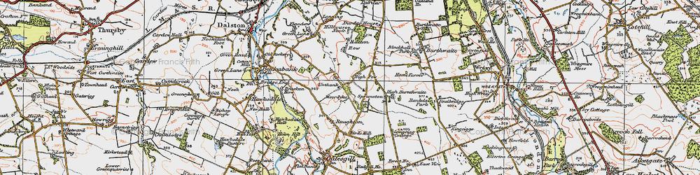 Old map of Unthank in 1925