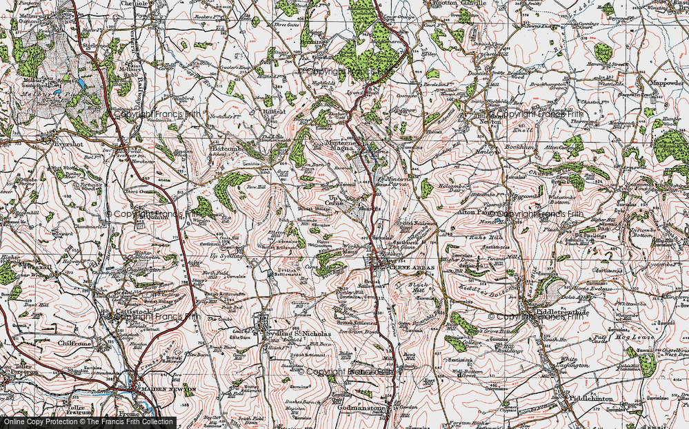 Old Map of Up Cerne, 1919 in 1919
