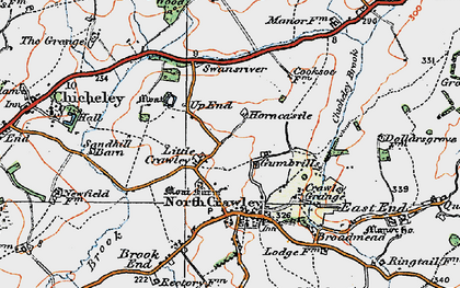 Old map of Up End in 1919