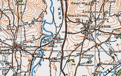 Old map of Up Exe in 1919