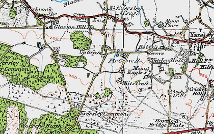 Old map of Up Green in 1919