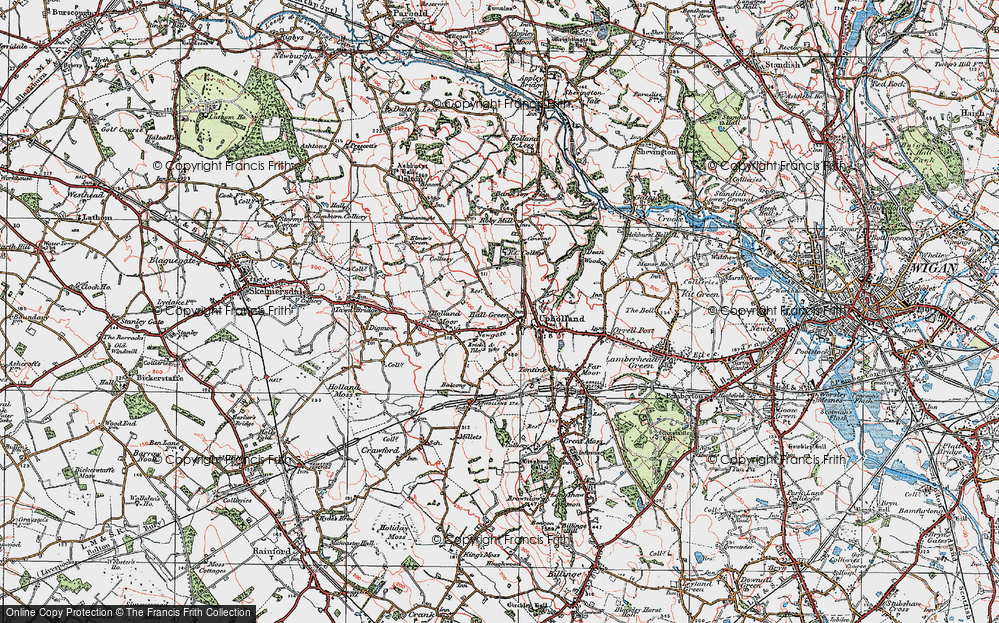 Old Map of Up Holland, 1924 in 1924