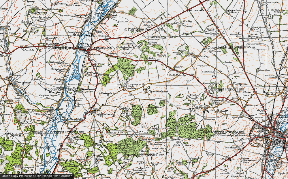Old Map of Up Somborne, 1919 in 1919