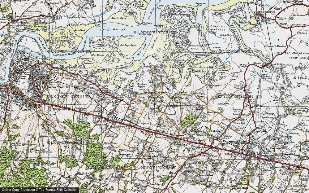 Old Map of Historic Map covering Boxted in 1921