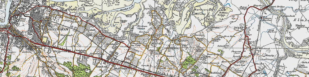 Old map of Upchurch in 1921