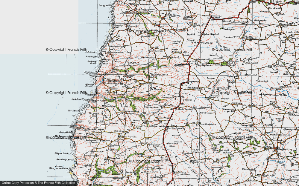 Old Map of Upcott, 1919 in 1919