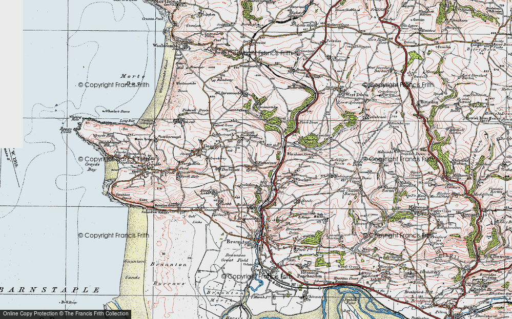 Old Map of Upcott, 1919 in 1919