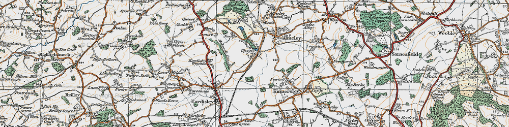 Old map of Upcott in 1920