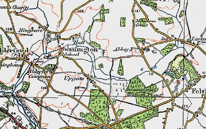 Old map of Upgate in 1922