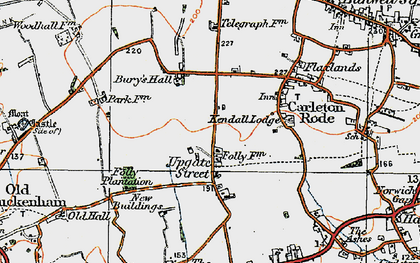 Old map of Upgate Street in 1920