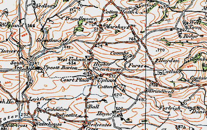 Old map of Upham in 1919