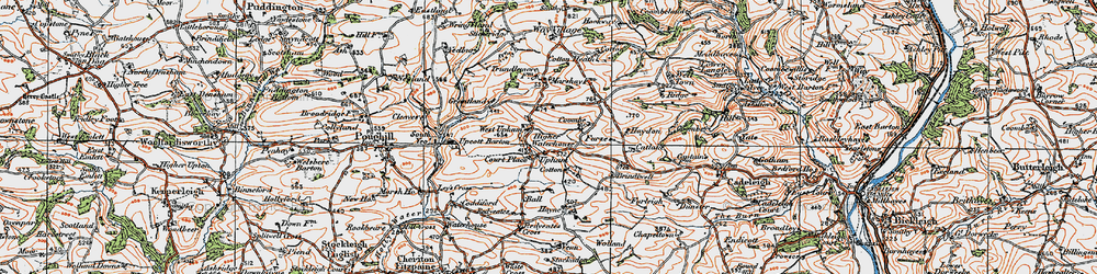 Old map of Upham in 1919