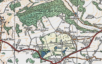 Old map of Uphampton in 1920