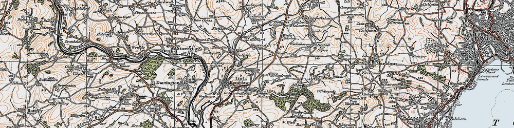 Old map of Uphempston in 1919