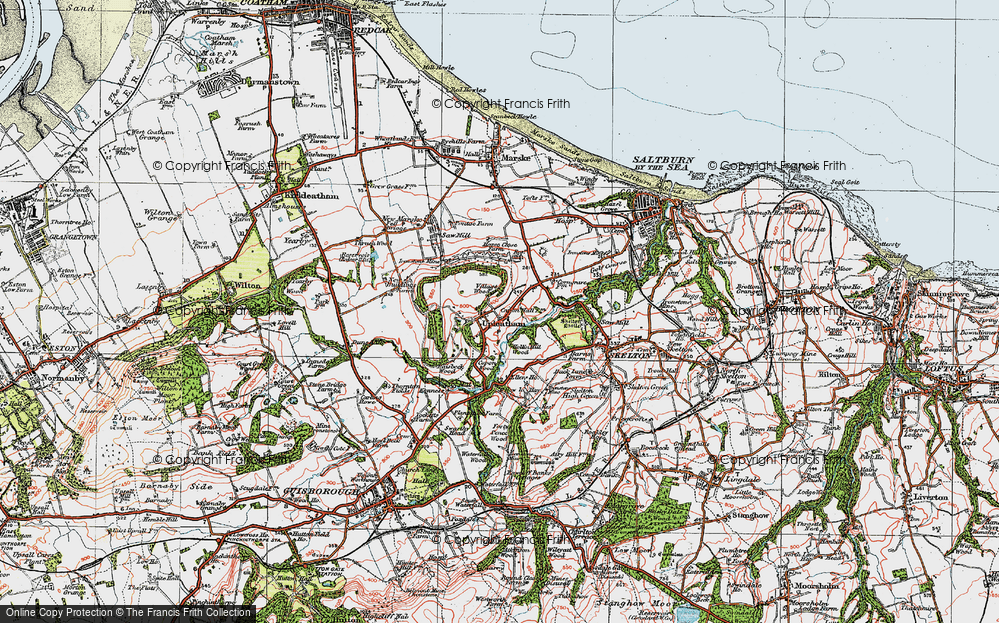 Old Map of Upleatham, 1925 in 1925