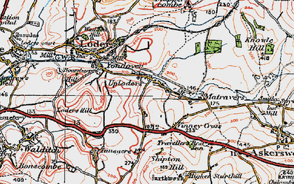 Old map of Uploders in 1919