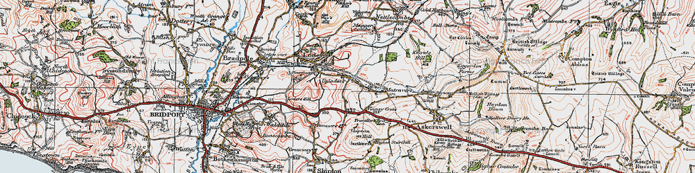 Old map of Uploders in 1919