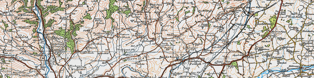 Old map of Uplowman in 1919
