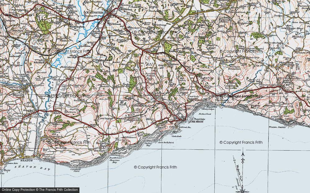 Old Map of Uplyme, 1919 in 1919