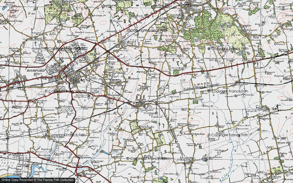 Old Map of Upminster, 1920 in 1920