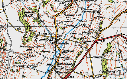 Old map of Braddicksknap Hill in 1919
