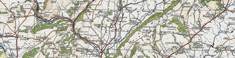 Old map of Upper Affcot in 1920