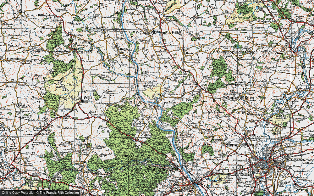 Old Map of Upper Arley, 1921 in 1921