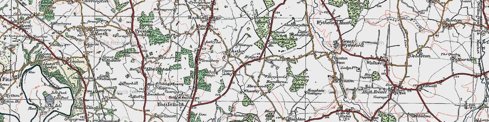 Old map of Upper Astley in 1921