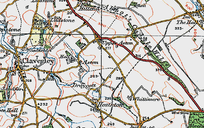 Old map of Upper Aston in 1921