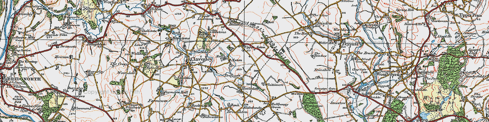 Old map of Upper Aston in 1921