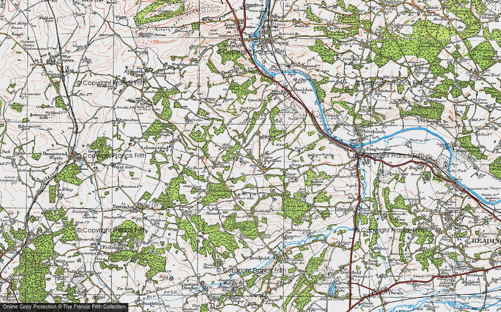 Old Map of Upper Basildon, 1919 in 1919