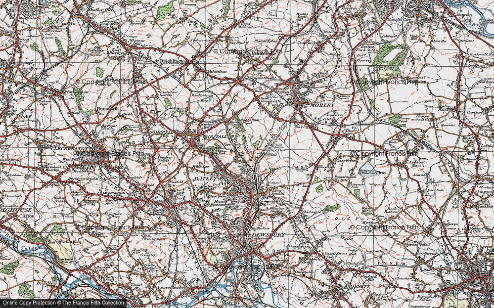 Old Map of Historic Map covering Birkby Brow Wood in 1925