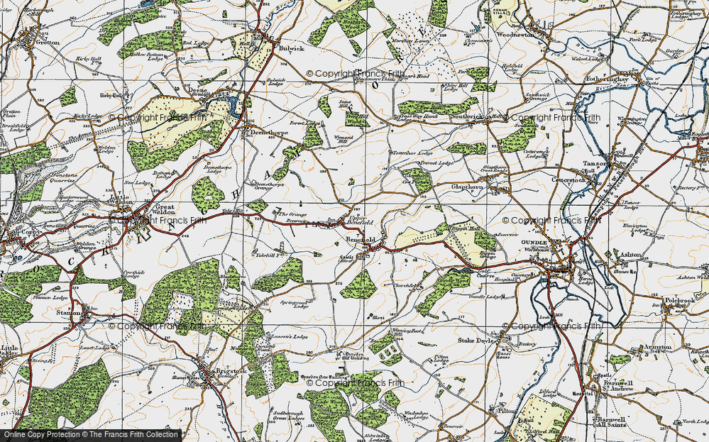 Old Map of Upper Benefield, 1920 in 1920
