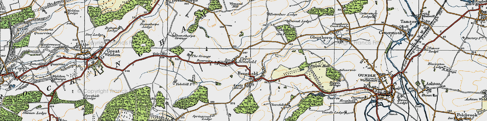 Old map of Upper Benefield in 1920