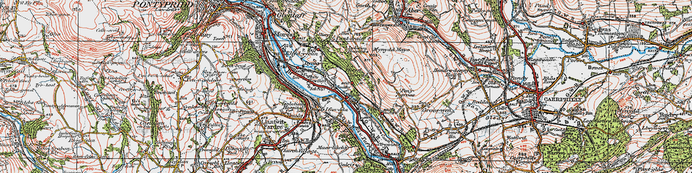 Old map of Upper Boat in 1919