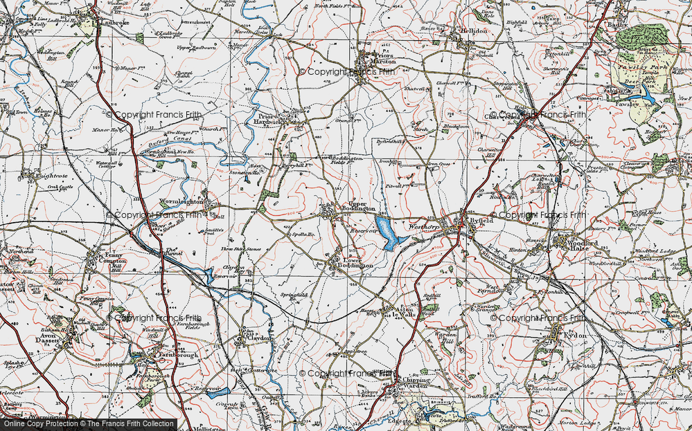 Old Map of Upper Boddington, 1919 in 1919