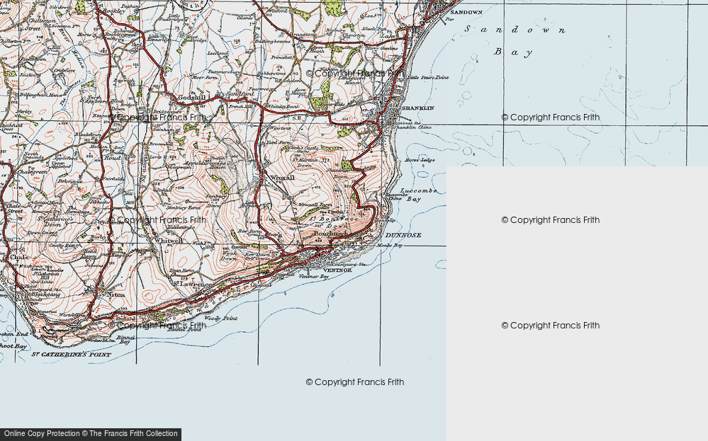 Old Map of Upper Bonchurch, 1919 in 1919