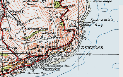 Old map of Upper Bonchurch in 1919
