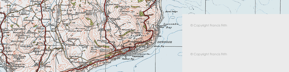 Old map of Upper Bonchurch in 1919