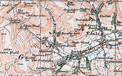 Old map of Broadlee-bank Tor in 1923