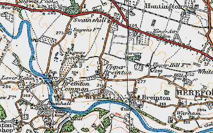 Old map of Upper Breinton in 1920