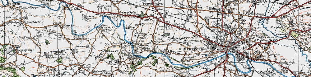 Old map of Upper Breinton in 1920