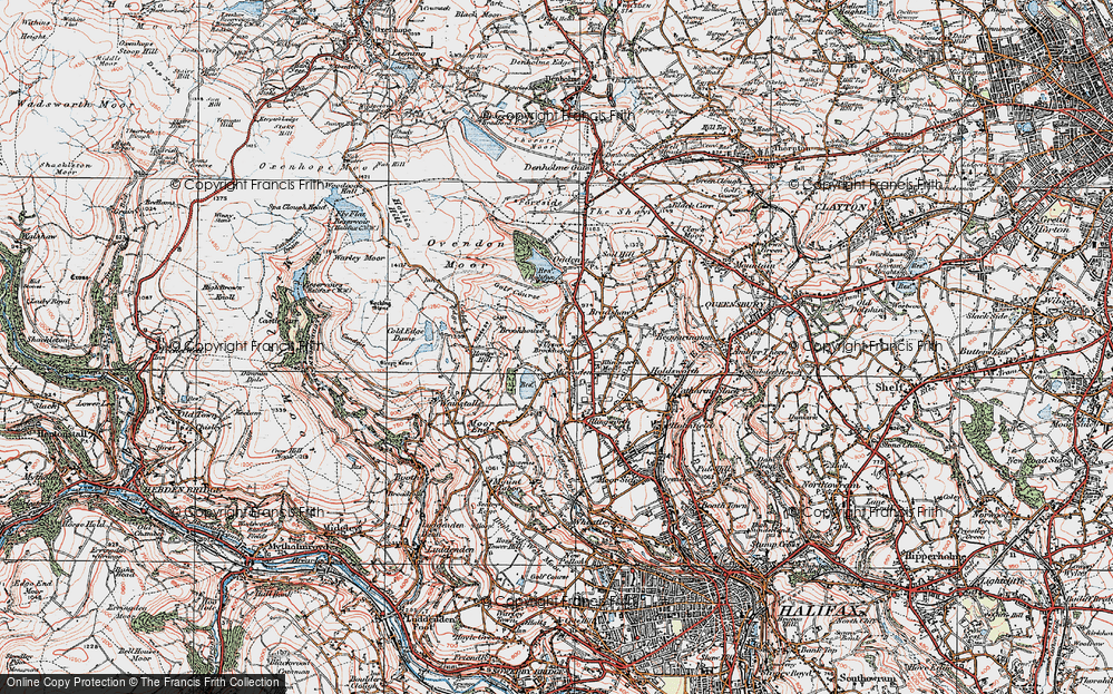 Old Map of Upper Brockholes, 1925 in 1925