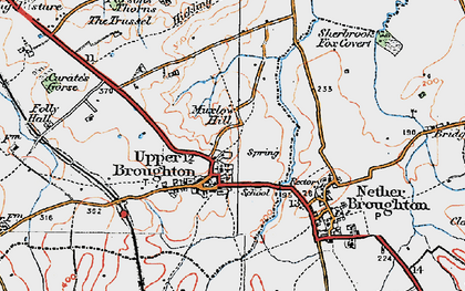 Old map of Upper Broughton in 1921