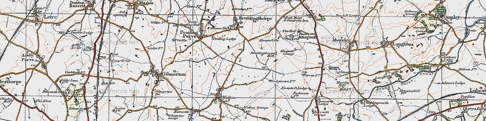 Old map of Upper Bruntingthorpe in 1920