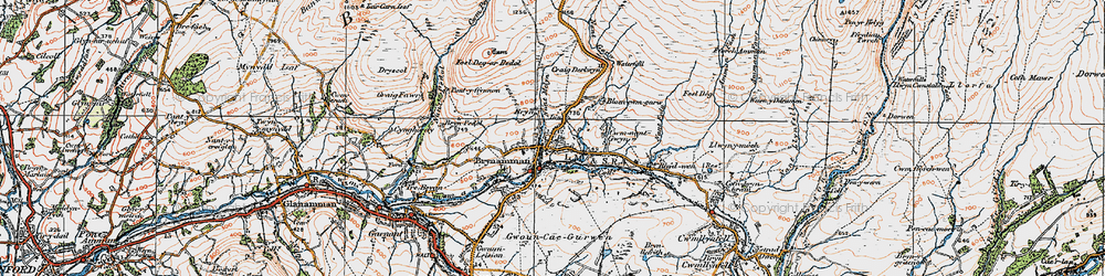 Old map of Upper Brynamman in 1923