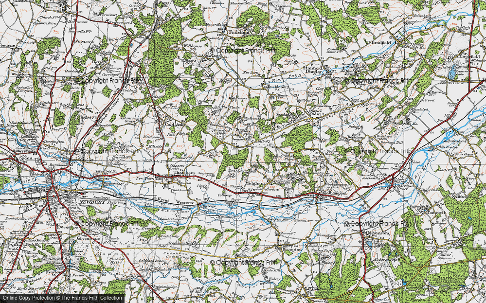 Old Map of Historic Map covering Blacklands Copse in 1919