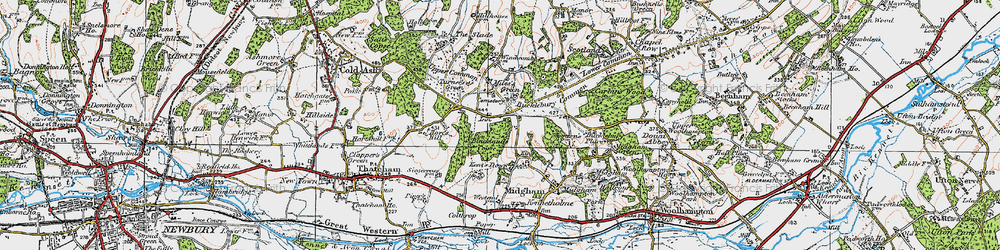 Old map of Upper Bucklebury in 1919